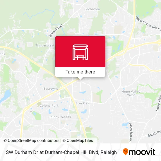 SW Durham Dr at Durham-Chapel Hill Blvd map