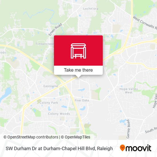 Mapa de SW Durham Dr at Durham-Chapel Hill Blvd