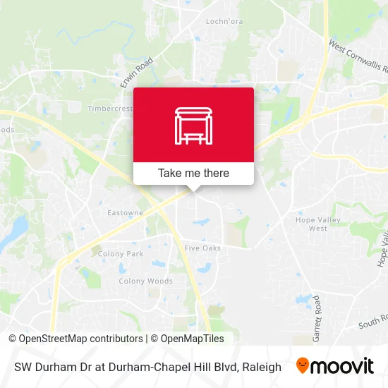 SW Durham Dr at Durham-Chapel Hill Blvd map