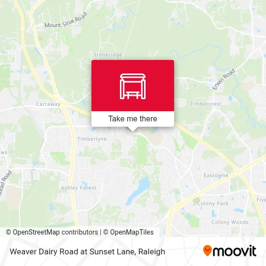 Weaver Dairy Road at Sunset Lane map