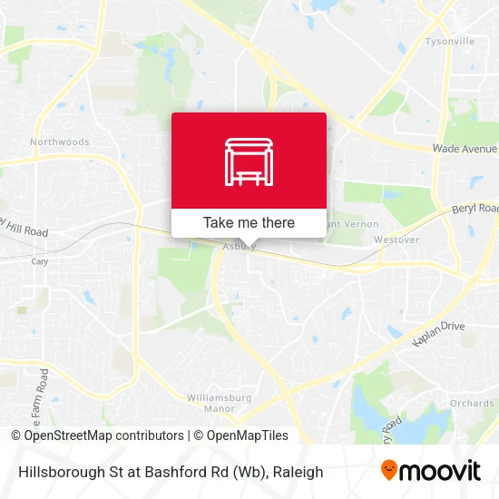 Mapa de Hillsborough St at Bashford Rd (Wb)