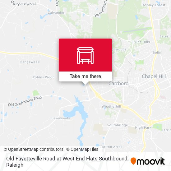 Old Fayetteville Road at West End Flats Southbound map