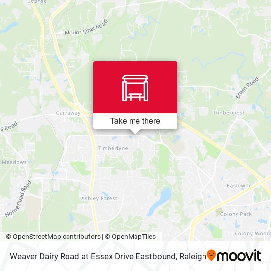 Weaver Dairy Road at Essex Drive Eastbound map