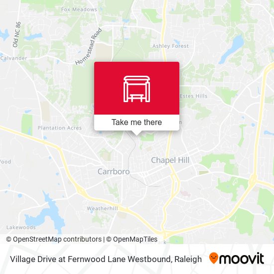 Mapa de Village Drive at Fernwood Lane Westbound