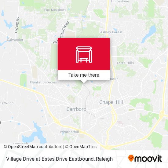 Village Drive at Estes Drive Eastbound map