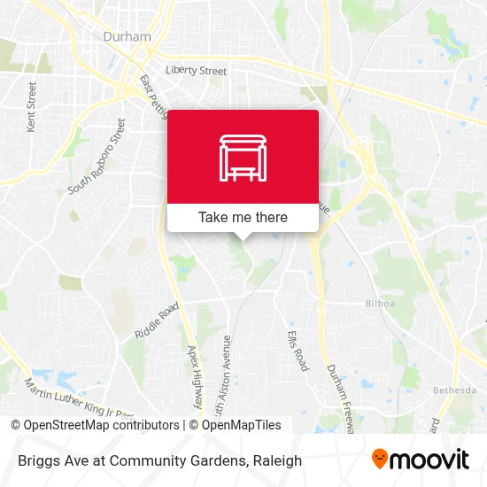 Briggs Ave at Community Gardens map