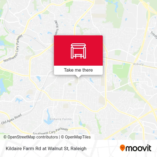 Kildaire Farm Rd at Walnut St map