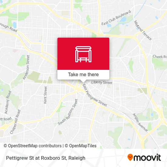 Pettigrew St at Roxboro St map