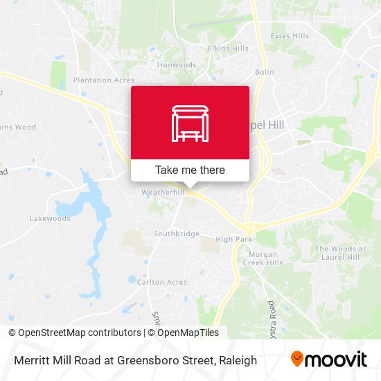 Merritt Mill Road at Greensboro Street map