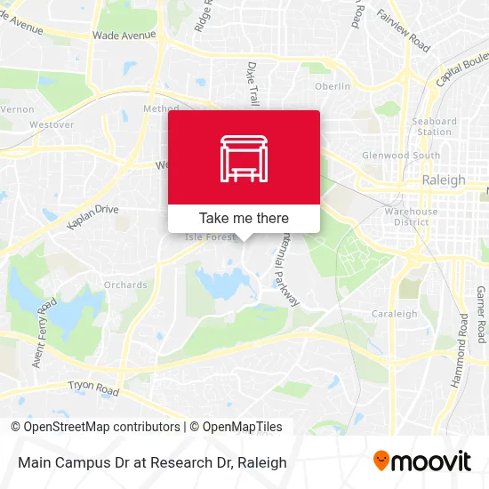 Main Campus Dr at Research Dr map