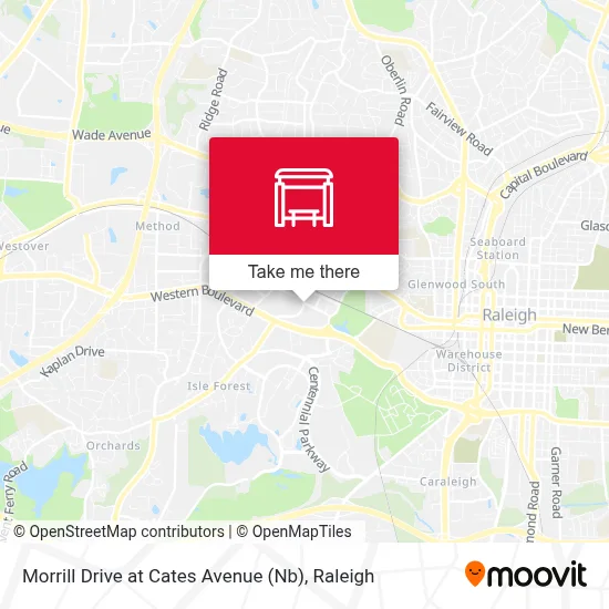 Morrill Drive at Cates Avenue (Nb) map