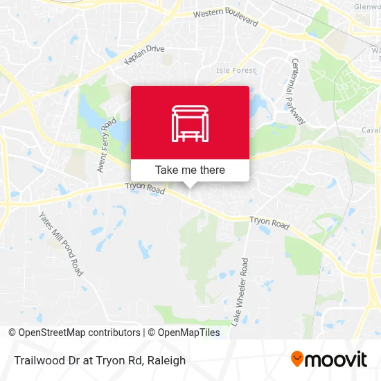 Trailwood Dr at Tryon Rd map