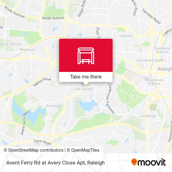 Avent Ferry Rd at Avery Close Apt map