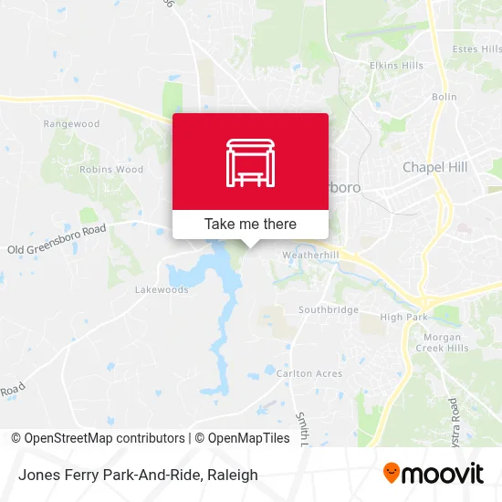 Jones Ferry Park-And-Ride map