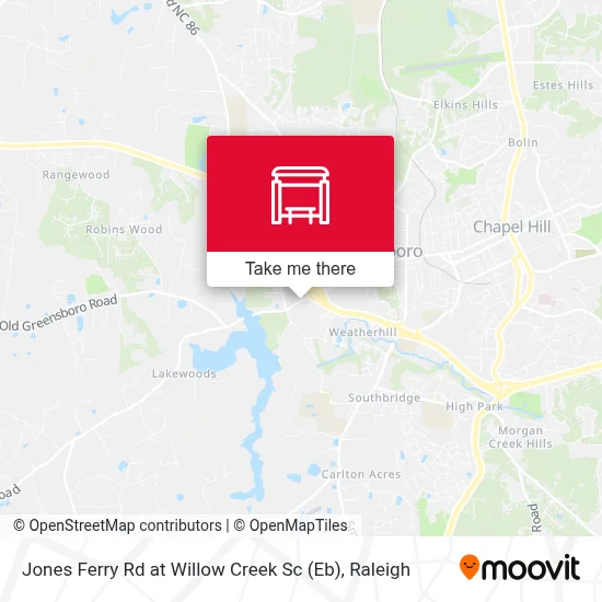 Jones Ferry Rd at Willow Creek Sc (Eb) map