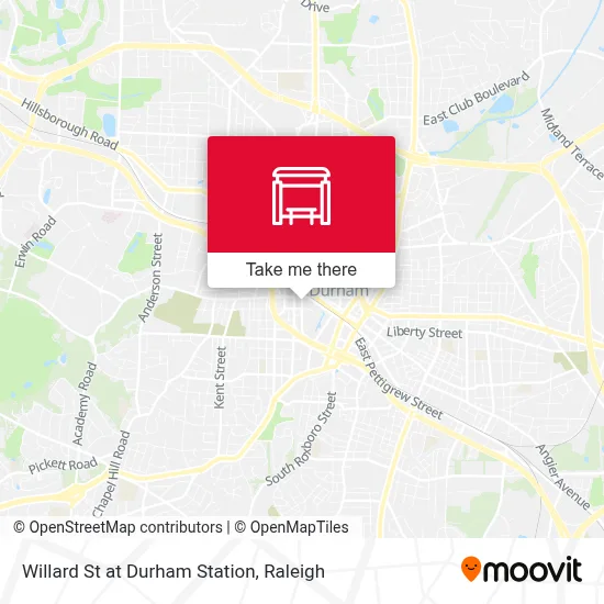 Willard St at Durham Station map