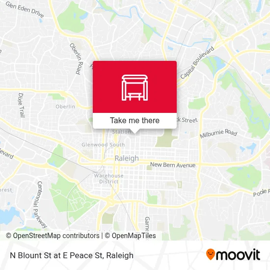 N Blount St at E Peace St map