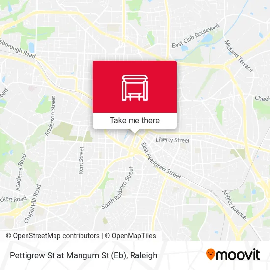 Pettigrew St at Mangum St (Eb) map