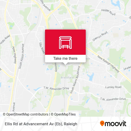 Ellis Rd at Advancement Av (Eb) map