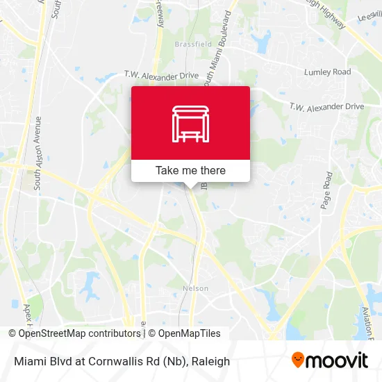 Miami Blvd at Cornwallis Rd (Nb) map