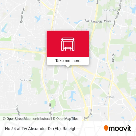 Nc 54 at Tw Alexander Dr (Eb) map