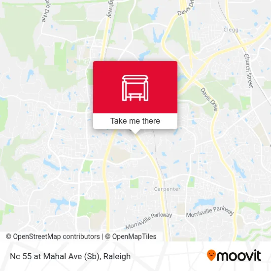 Nc 55 at Mahal Ave (Sb) map