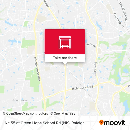 Nc 55 at Green Hope School Rd (Nb) map