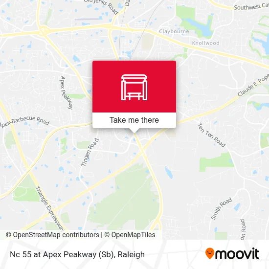 Nc 55 at Apex Peakway (Sb) map