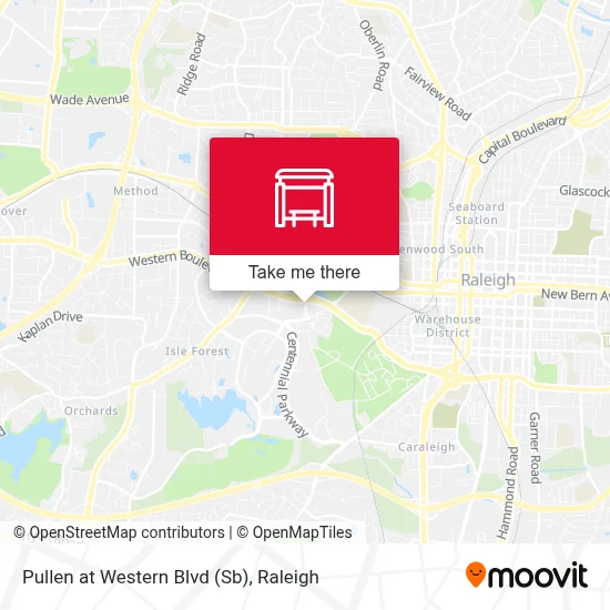 Pullen at Western Blvd (Sb) map
