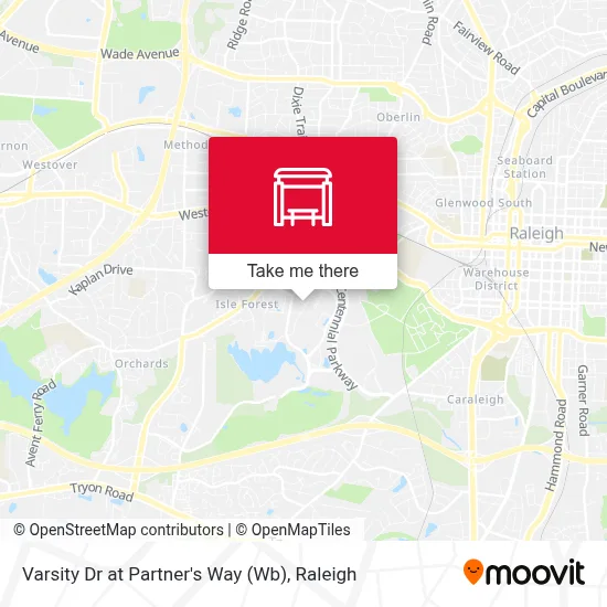 Varsity Dr at Partner's Way (Wb) map