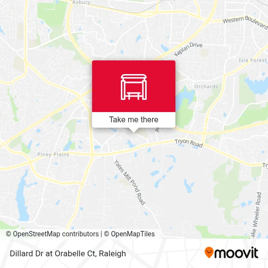 Dillard Dr at Orabelle Ct map