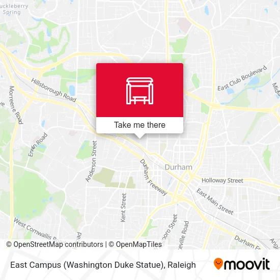 Mapa de East Campus (Washington Duke Statue)