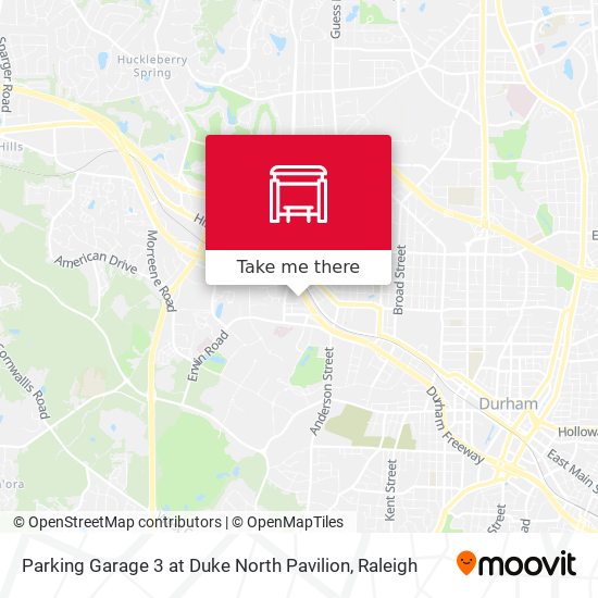 Parking Garage 3 at Duke North Pavilion map