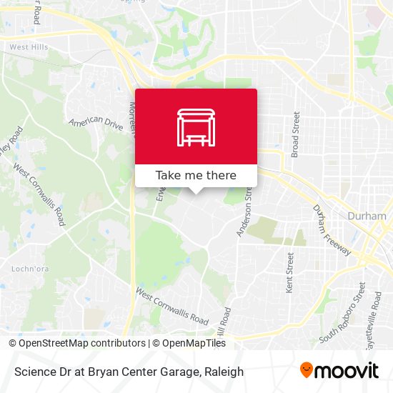 Mapa de Science Dr at Bryan Center Garage