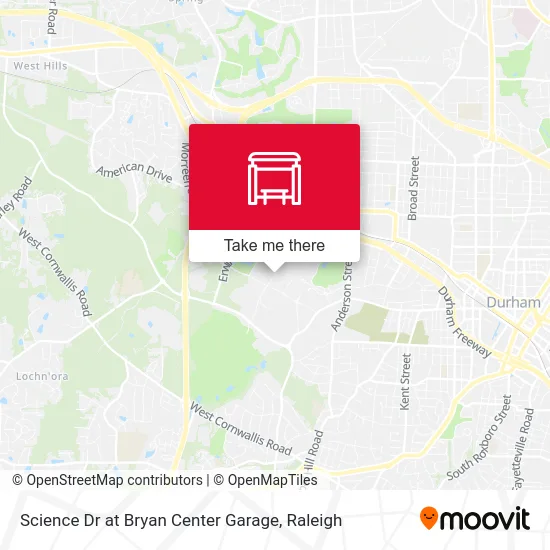 Science Dr at Bryan Center Garage map