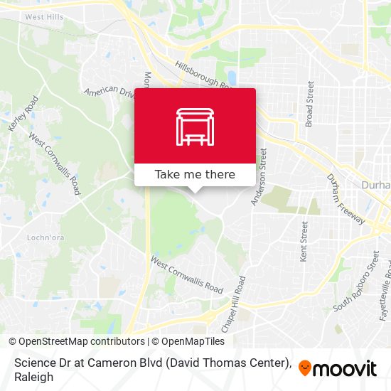 Science Dr at Cameron Blvd (David Thomas Center) map