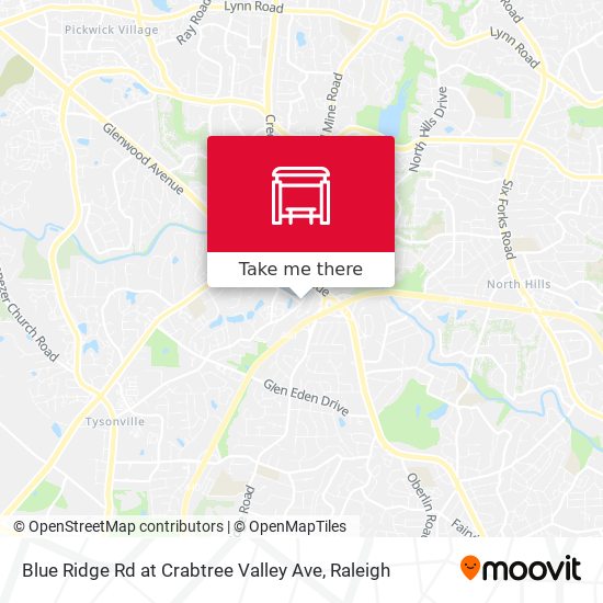 Blue Ridge Rd at Crabtree Valley Ave map