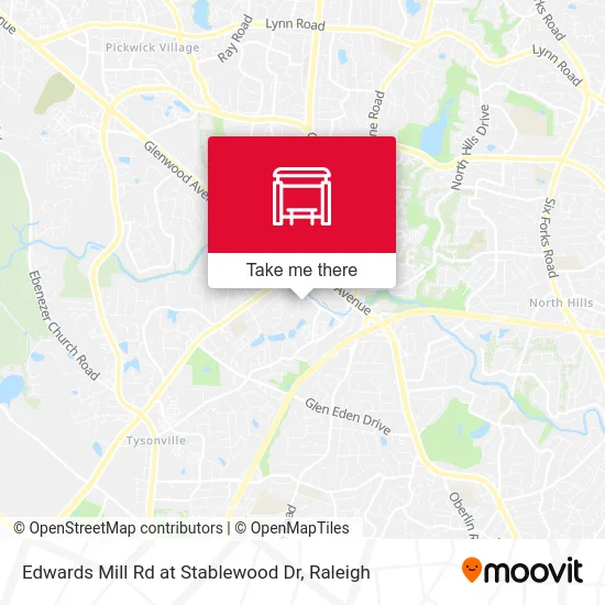 Edwards Mill Rd at Stablewood Dr map