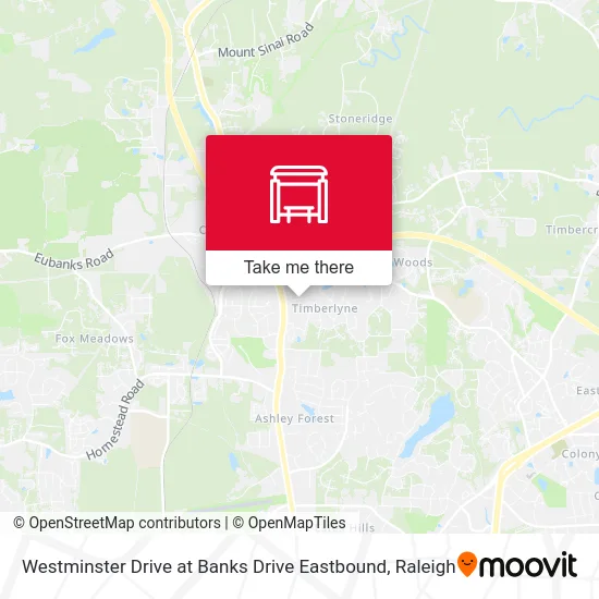 Westminster Drive at Banks Drive Eastbound map