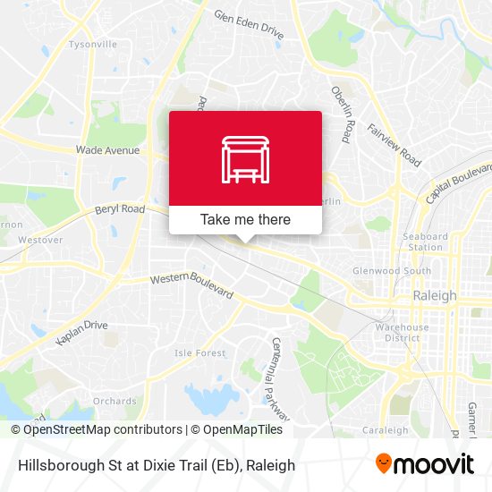 Hillsborough St at Dixie Trail (Eb) map