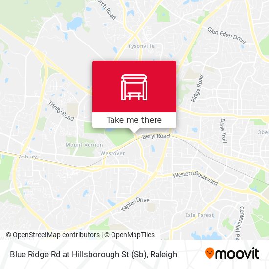 Blue Ridge Rd at Hillsborough St (Sb) map