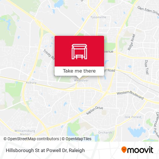 Mapa de Hillsborough St at Powell Dr