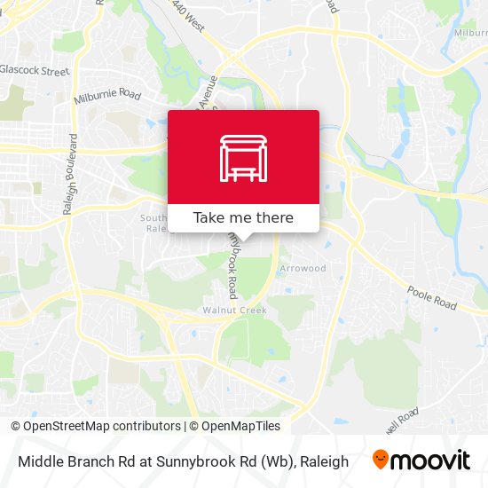 Mapa de Middle Branch Rd at Sunnybrook Rd (Wb)
