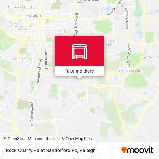 Rock Quarry Rd at Sanderford Rd map