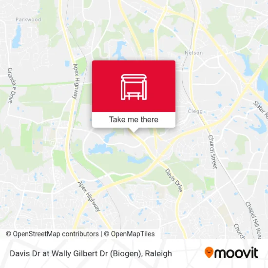 Davis Dr at Wally Gilbert Dr (Biogen) map