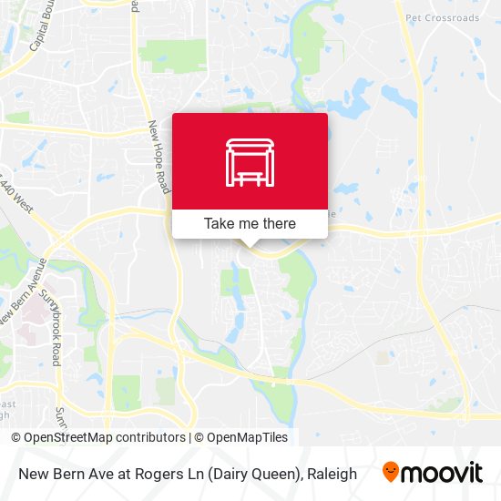 Mapa de New Bern Ave at Rogers Ln (Dairy Queen)