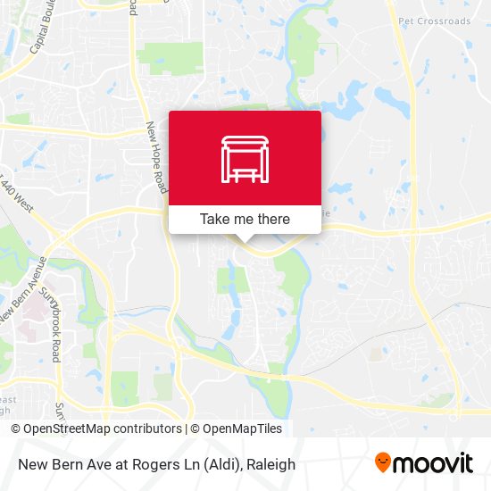 Mapa de New Bern Ave at Rogers Ln (Aldi)