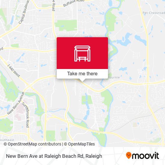 Mapa de New Bern Ave at Raleigh Beach Rd