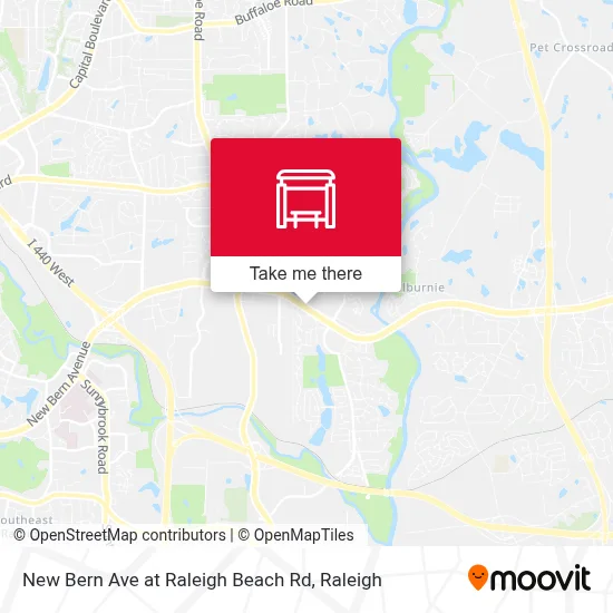 New Bern Ave at Raleigh Beach Rd map