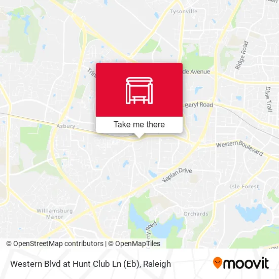 Mapa de Western Blvd at Hunt Club Ln (Eb)